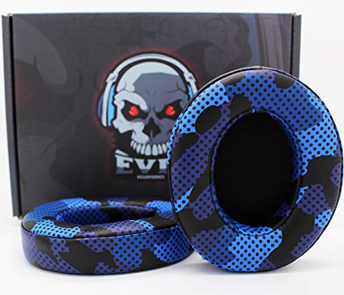 Custom Beats Cushions/Ear-Pads by Evil Cushions - Compatible with Beats by Dre Studio 2.0 Wired/Wireless & Studio 3.0 Over-Ear Dr. Dre Headphones (Does NOT fit Solo) - Blue Camo