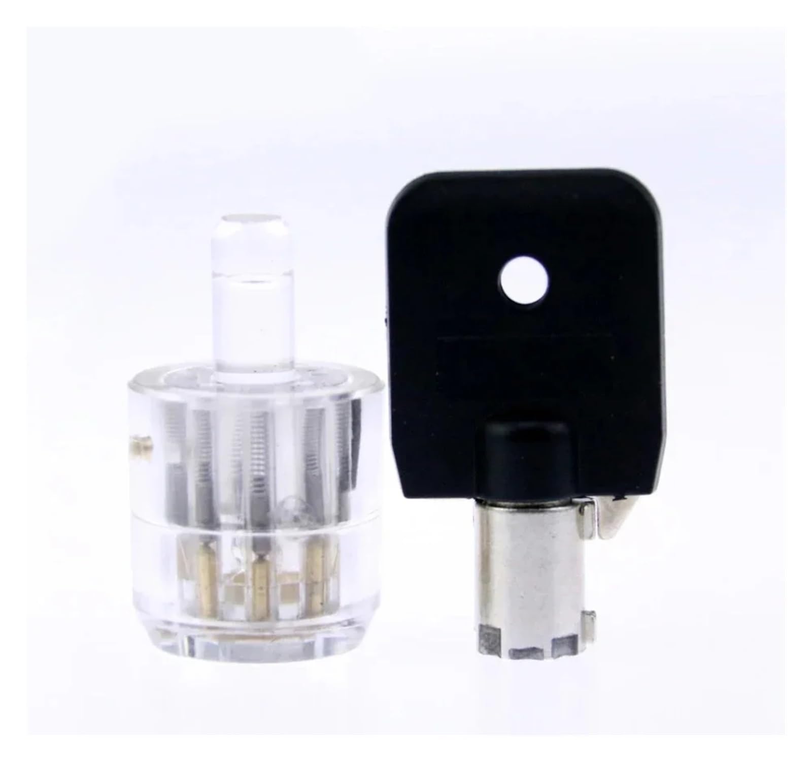 GUYTRM 7 Pin Plum Lock Transparent Tubular Lock Cylinder Visible Pick Cutaway Practice View Padlock Training Skill for Locksmith lingli