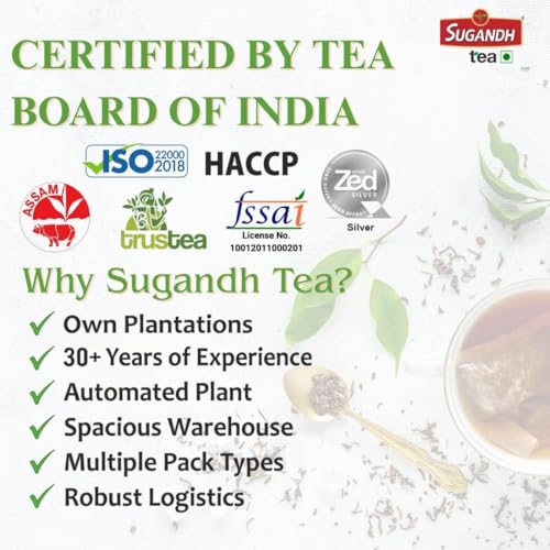 Image of Sugandh Elaichi Tea 1kg Pack of 1 | Premium Assam Tea Blended with 100% Natural Ground Cardamom | Rich Bold, Aromatic & Flavorful Blend | No Added Artificial Flavours