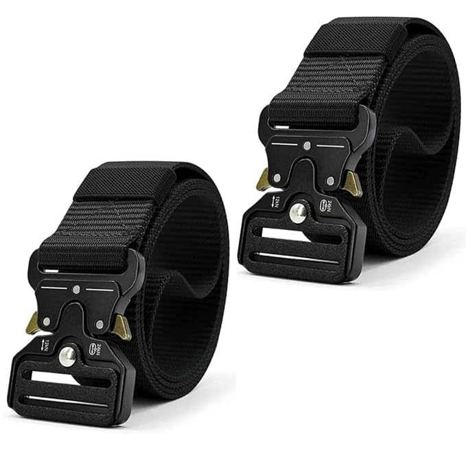 Tactical Belt Military Style Webbing Riggers Web Belt Metal Buckle Free size