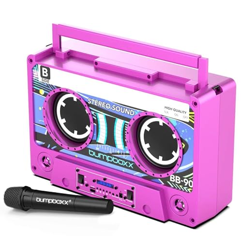 Bumpboxx Remixx Cassette-Style Boombox, Magenta