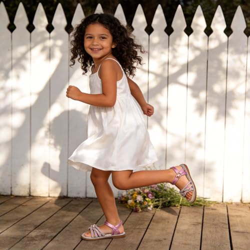 Image of Girls Dress Sandals Comfy Hook and Loop Summer Shoes for Toddlers