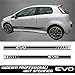COPPIA ADESIVI STRISCE FIANCATE RACING COMPATIBILE CON FIAT GRANDE PUNTO EVO NERO