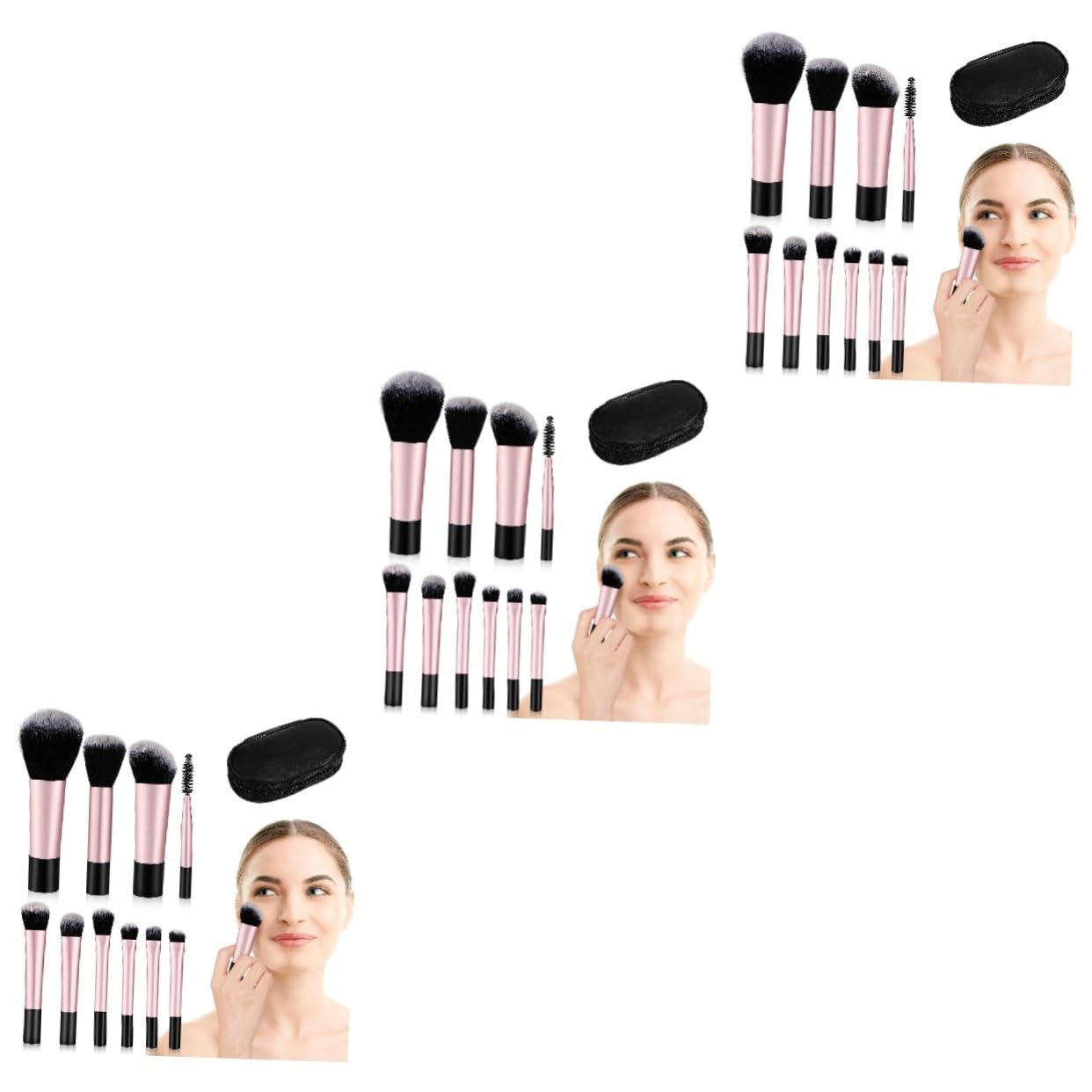 FRCOLOR 30 Piezas mini juego de brochas de maquillaje mini pinceles de maquillaje brochas de maquillaje tamaño viaje Juego de brochas de maquillaje pincel de maquillaje de viaje