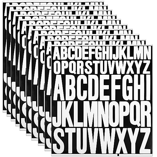 LIMITADA 10 Feuilles Lettres Autocollantes 2 Tailles Stickers Lettres Alphabet en Vinyle Lettre Adhesive Blanche Stickers Lettrage Majuscules Lettrage Adhésif...