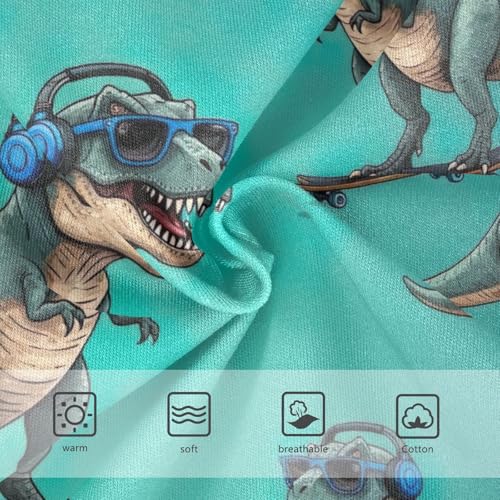 CHIFIGNO Cool Dinosaur Teal Briefs for Boys Breathable Cotton Underwear Little Boy Soft Brief Underwear3