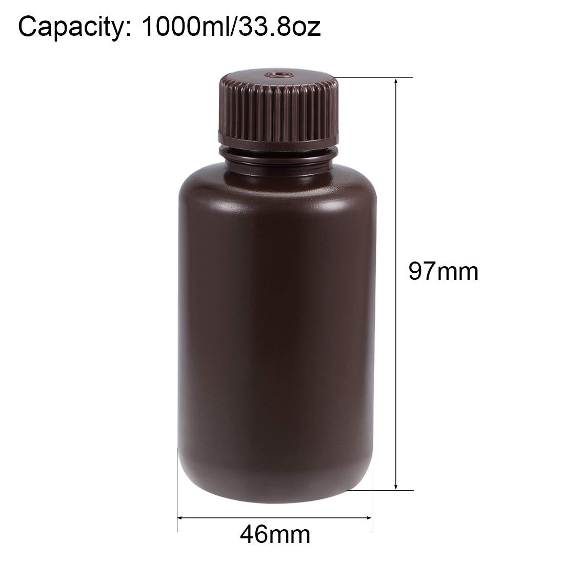 XYWHPGV Plastic Chemical Reagent Bottle 100ml/3.4oz Small Mouth Sample Sealing Liquid Storage Container Brown(04e90 03991 6d92d 3e520 4bc5f c84bc
