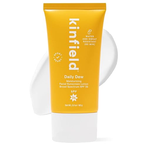 Miniatura 1 de Kinfield Daily Dew - Protector solar mineral hidratante con SPF 35 de amplio espectro, resistente al agua y al sudor, cuidado de la piel libre de