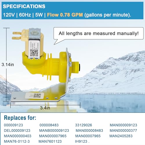 Image of REEPLAR 000009123 IH9123 33129026 water inlet valve for manitowoc ice (Pack of 2)