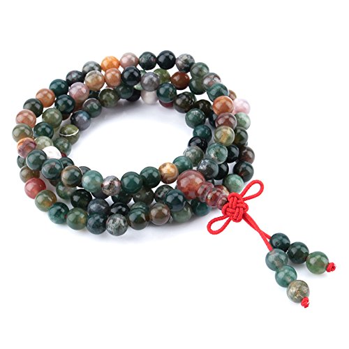 Yosoo Tibetan Buddhist India Agate Prayer Beads Mala Bless Bracelet Necklace Mala 108