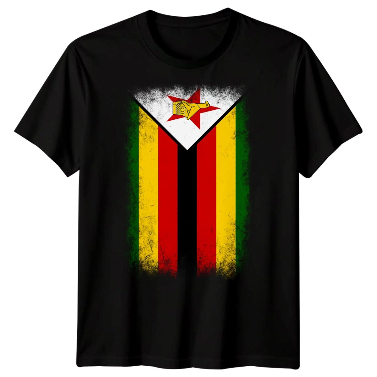 Zimbabwe Faded Flag Unisex T Shirt Zimbabwean Football Jersey Gift Tee 2XL