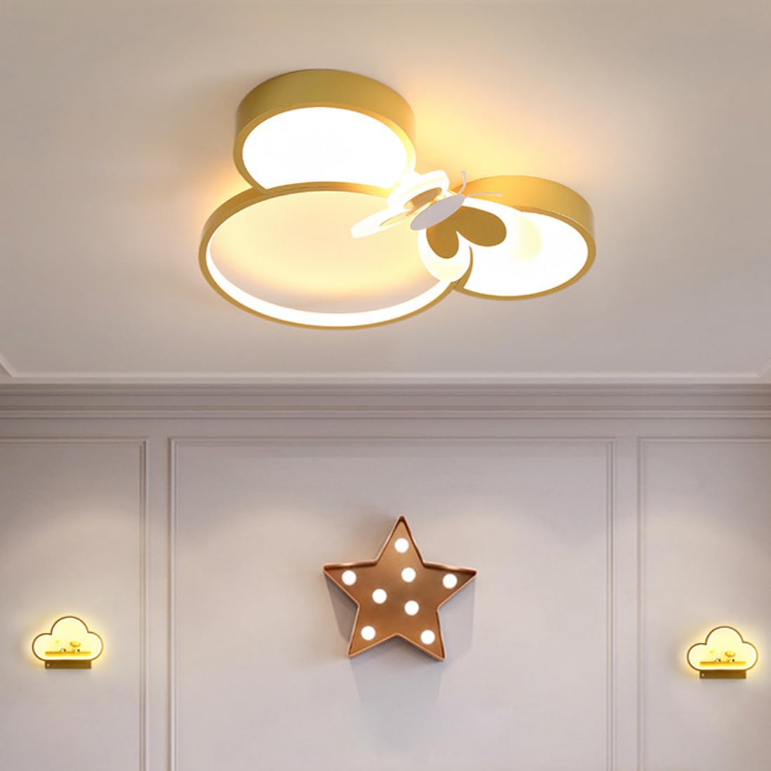Lampe de plafond papillon pour une chambre de bébé douce et moderne - 5