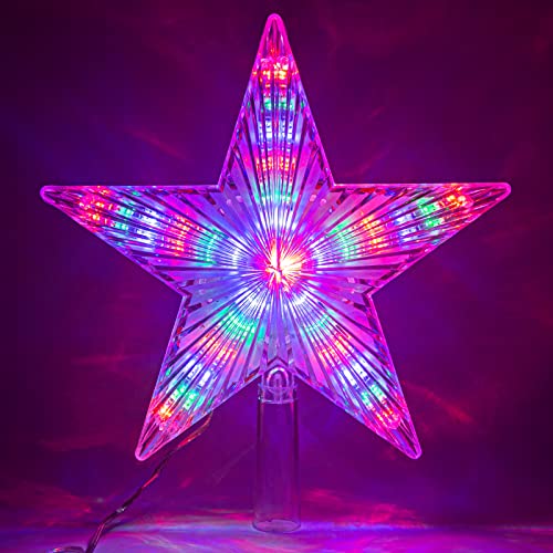 DDcafor Weihnachtsbaumspitze Stern, 8,7 Zoll Farbwechsellicht mit 30 LED-Leuchten, ideal für Weihnachtsbaum-Heimdekoration, batteriebetrieben Cover