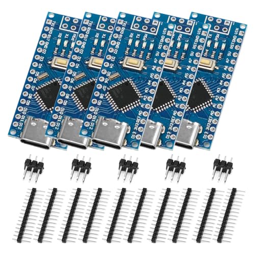 Nano Carte de développement Binghe 5 pièces Nano Carte de développement avec CH340 Type-C Interface 5V 16M Microcontrôleur Carte Barebones pour arduino Nano