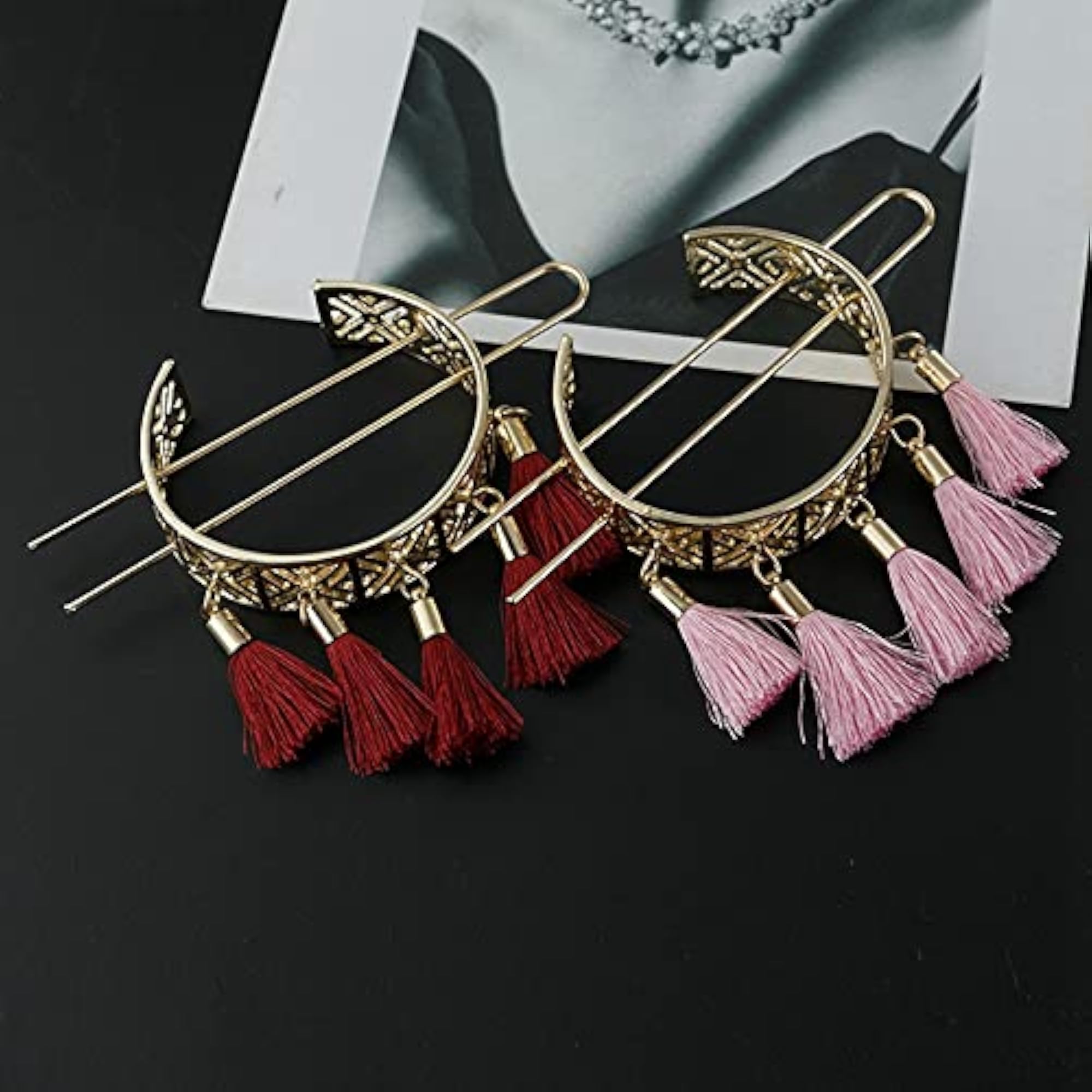 Creative Tassel Ponytail Cuff Pin Set, Alloy