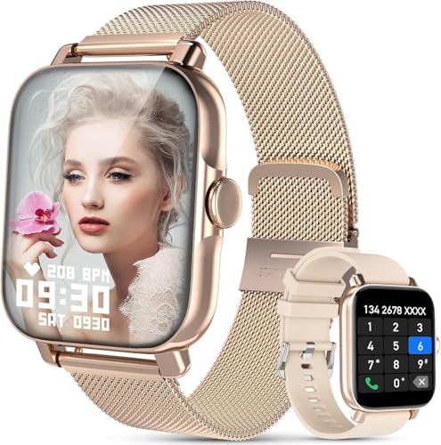 Reloj Inteligente Mujer, Smartwatch, Regalos para Mujer, Pantalla Táctil Completa Impermeable IP67 con Ritmo Cardíaco Sueño Presión Arterial...