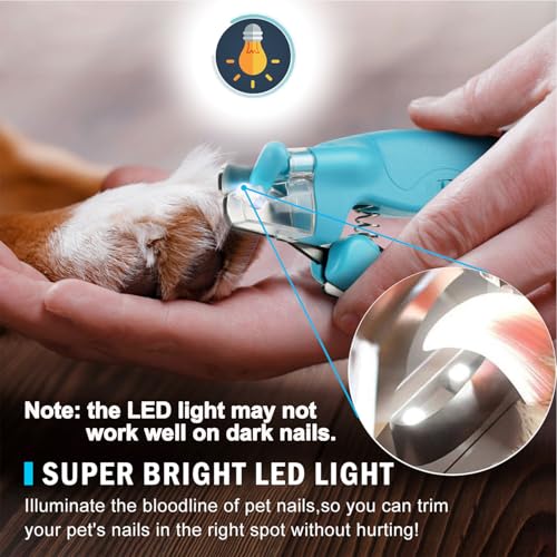 Haustier Nagelknipser mit LED-Licht, hunde krallenschere Krallenschneider, Nagelfeile Krallenpflege für Mittlere & Kleine Hunde und Katzen, Professionelle Nagelschneider Scharfe Klinge Sicheres