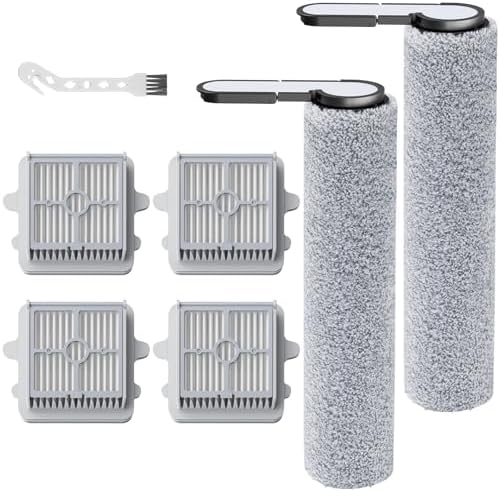isinlive F25 Zubehör für Roborock F25/F25 ACE/F25 RT/F25 LT/F25 ALT/F25 GT/F25 XT/F25 ACE Comb/F25 Combo Nass- und Trockensauger, Starke Wasseraufnahme, 2 Bürstenrolle + 4 HEPA Fil