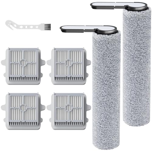 isinlive F25 Zubehör für Roborock F25/F25 ACE/F25 RT/F25 LT/F25 ALT/F25 GT/F25 XT/F25 ACE Comb/F25 Combo Nass- und Trockensauger, Starke Wasseraufnahme, 2 Bürstenrolle + 4 HEPA Filter