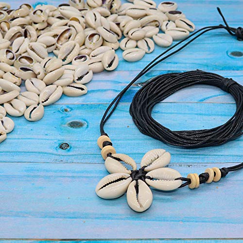 Fun-Weevz 150 Genuine Cowrie Shells For Jewelry Making Adults, 0.7-1.0 Inch Natural Smooth Cut Cowrie Shell Beads For Necklace And Bracelet, Puka Shells Bulk, Beachy Surfer Seashells Home Decor #TOP6