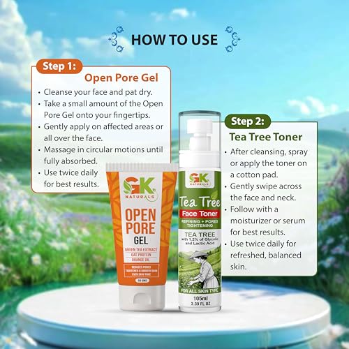 Image of GK Naturals Open Pore Reduction Kit, Skin Care Treatment for Pore Tightening, Oil Control|Reduces Large Pores for Smooth, Clear Skin| Pack of 2