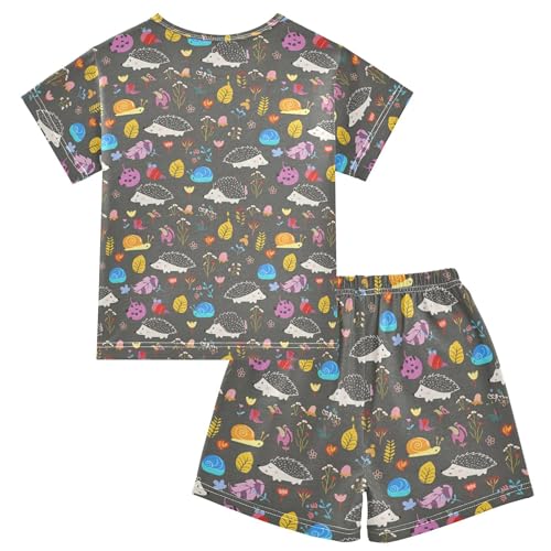 Cute Hedgehogs Pajama Set Pajamas Sleepwear Nightwear Loungewear Clothes Set B04049372