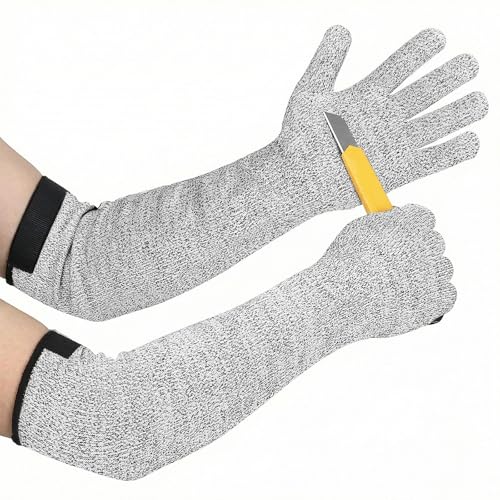 Priksia Guard Gloves Gardening Level 5 Cut Resistant Gloves Heavy Duty Protection With Long Arm Sleeves Long Work Gloves for Gardening Kitchen Carpentry Tasks Safety Sleeves for Yard Work