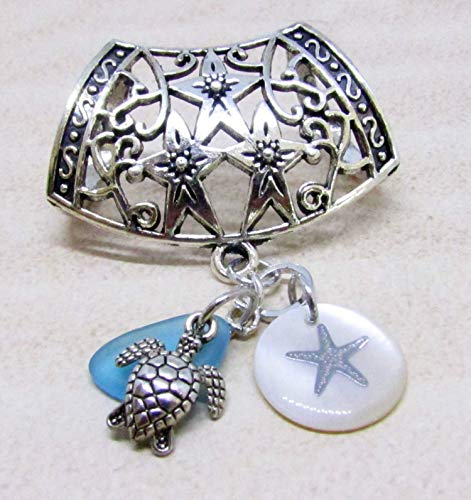 Starfish Scarf Pendant - Seashell Scarf Slide - Beach Gifts for Her2