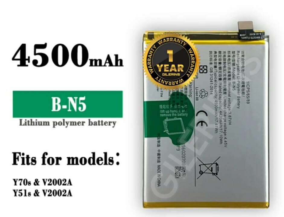 Image of Original B-N5 Battery for Vivo X50 Lite V1937, /1937 / Y70s /V2002A / Y51s /V2002A Battery with 1 Year Warranty*** (Original Battery 305)