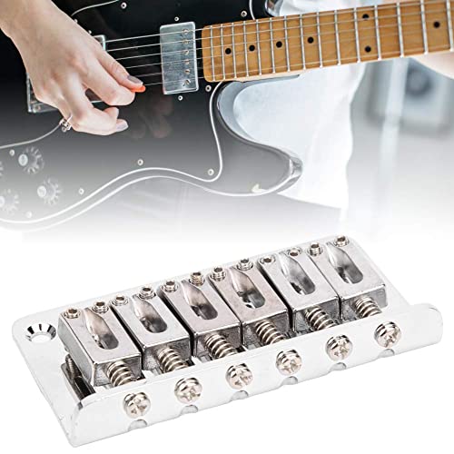 Guitar Bridge Tailpiece 78Mm Fixed Hardtail Load Bridge For 6 String Fender Strat Stratocastertelecaster Electric Guitar Hardtail Bridge Replacement Metal Fixed Hardtail Saddle Bridge (Silver) #TOP3