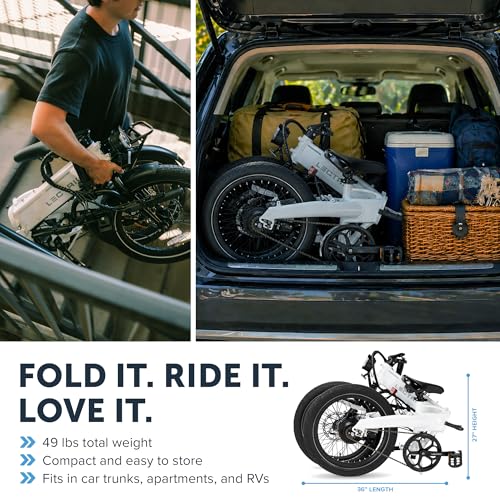 Image of LECTRIC XP Lite2 Folding Electric Bike for Adults - Lightweight eBike with a 48V Battery Powers Up to 45-80 Mile Range, 20Mph Peak 819W Motor, Hydraulic Brakes, LCD Display, 5 Pedal Assist & Throttle