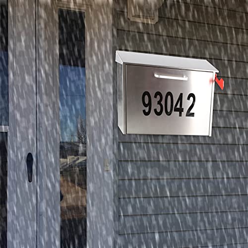 Image of Wall Mount Locking Mailbox with Code Lock - Large Capacity Security Password Metal Lock Mailbox - Waterproof Stainless Steel Vertical Drop Mail Box Outdoor