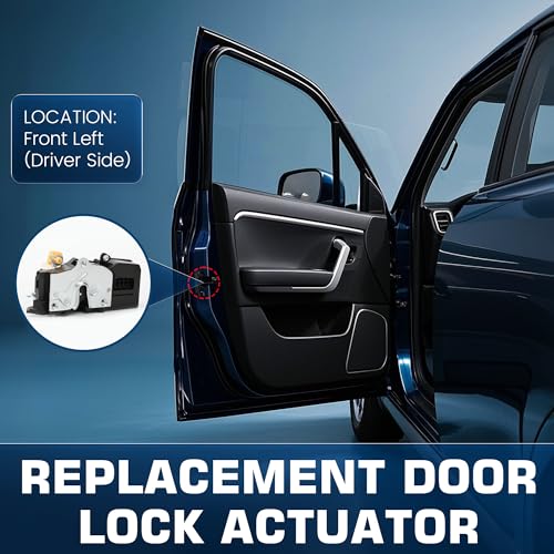 Image of Door Lock Actuator Front Left Driver Side Compatible with Chevy Silverado Tahoe Suburban Avalanche GMC Sierra Yukon Cadillac Escalade 2007-2009 Replace 931-303 25876382 25876385 25876386 25863021