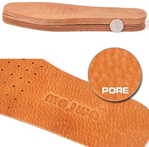Image of Absorbent Ultra Thin Pigskin Leather Insoles for Stinky Feet-Foot and Shoe Odor Inserts for Shoes-Cinnamon Inserts and Flats for Sweaty Feet and Hyperhidrosis (6 Pair (Pack of 1))