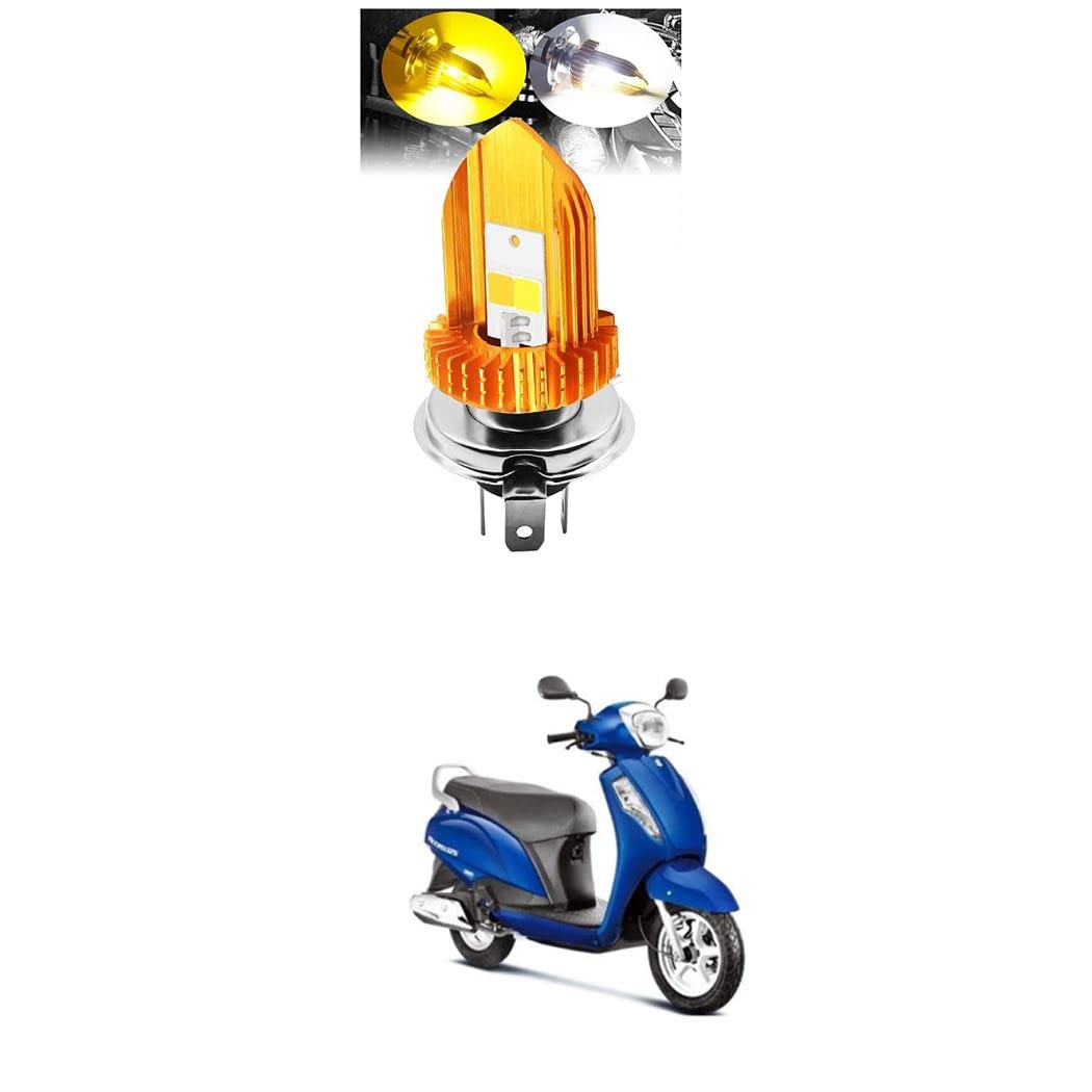 H4 LED Headlight Bulbs,Double Color White/Hi Beam Amber/Lo BeamLED Headlight Bulb 1 x COB Chips 24 Watts Lamps Compatible With S-uzuki Access 125 BZ18500-image-29