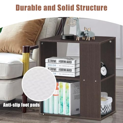 Image of FireBees Bed Side Table for Bed Room & Living Room | Bedside Table | Wooden Side Table for Home Decor | Corner Table for Room | Coffee Table | Compact Wooden Organizer Stand (1, Side Table)