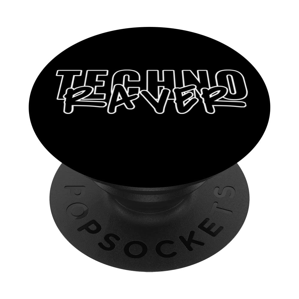 Techno Raver Party Trend Lines Design PopSockets Swappable PopGrip