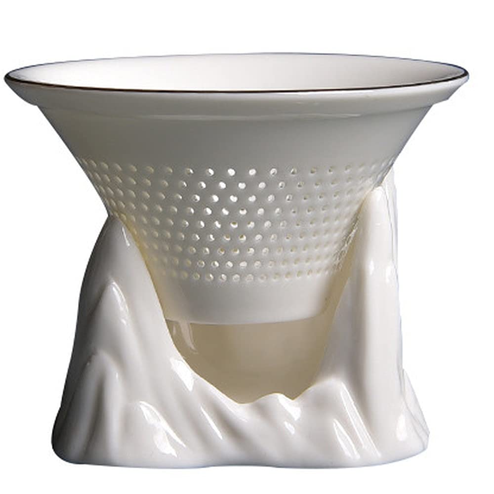Colador de té de cerámica con Filtro for Hojas Sueltas, colador de té de Porcelana con Forma de Pico de montaña, Taza de cerámica Creativa for ferias y Bebidas