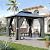 Breezestival 10'x12' Hardtop Gazebo Outdoor Permanent Gazebo with Double Polycarbonate Roof Canopy, Aluminum Frame Permanent Pavilion with Curtains and Netting for Patio,Garden,Lawns