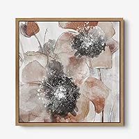 Framed Canvas Wall Art Abstract Colorful Flower Canvas Prints Home Artwork Decoration for Living Room,Bedroom - 16x16 inches