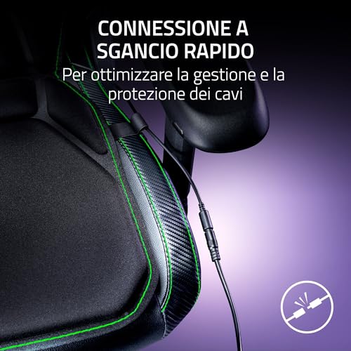 Freyja - Cuscino da gioco con tecnologia aptica Sensa HD (HyperSpeed Wireless e Bluetooth, per sedie da gioco e da ufficio, equalizzazione aptica tramite Synapse) Nero - Sedia gaming - Immagine 8