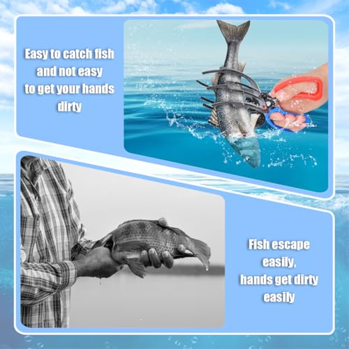 Jinnagltu 2 Pcs Fish Gripper Set With 2 Claw/3 Claw Fishing Grippers Metal Fishing Pliers Gripper Control Clamp Multifunctional Fish Grabber Tool For Most Freshwater Fish thumb #4