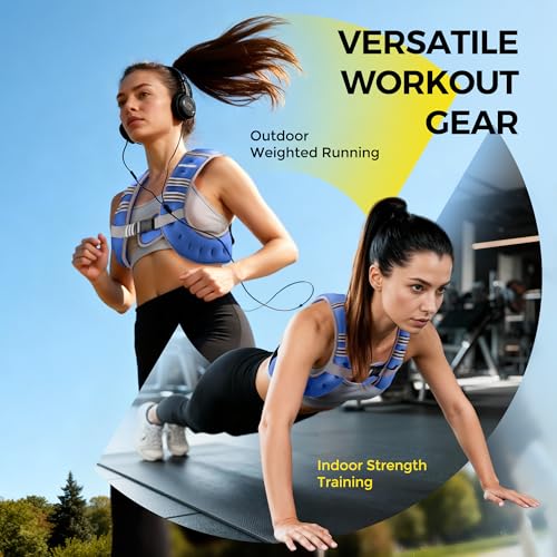 Image of PACEARTH Weighted Vest,6lb /8lb /10lb /12lb /16lb /20lb /25lb /30lb Weight Vest with Reflective Stripe, Body Weight Vests for Women, Men, Weight Loss Workout, Strength Training, Running, Walking, Jogging