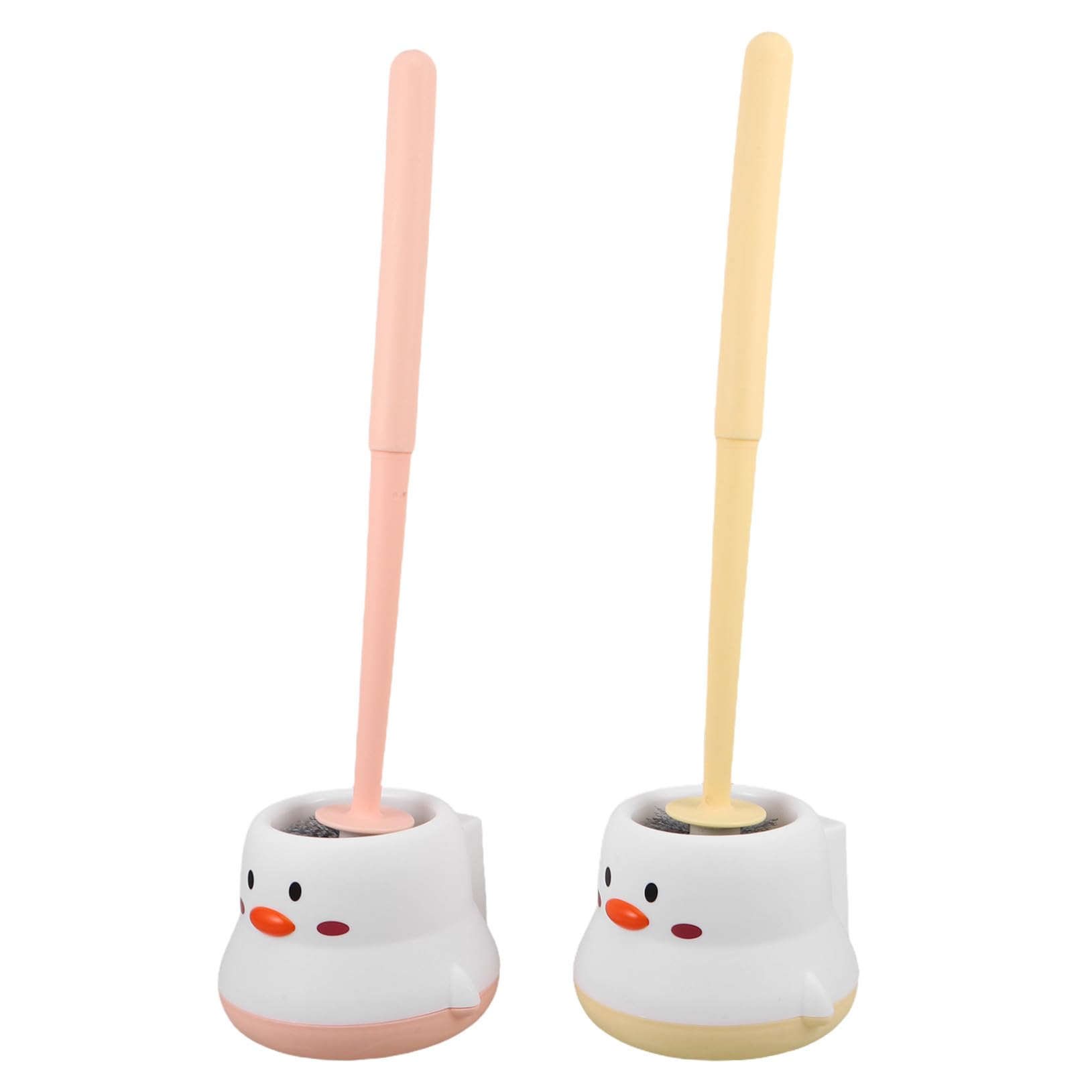2 Piezas Escobilla de Baño con Base Práctica de Unidades Diseño Pared Mango para Limpieza Profunda de Rincones Herramienta Duradera de Plástico para Hogar y Uso Comercial