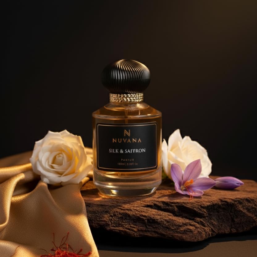 Image of Silk & Saffron Luxury Parfum | Premium Saffron Woody Amber Fragrance | Eau de Parfum 100ml | Long Lasting | Ideal for Special Occasions & Evenings | Woody Amber Perfume