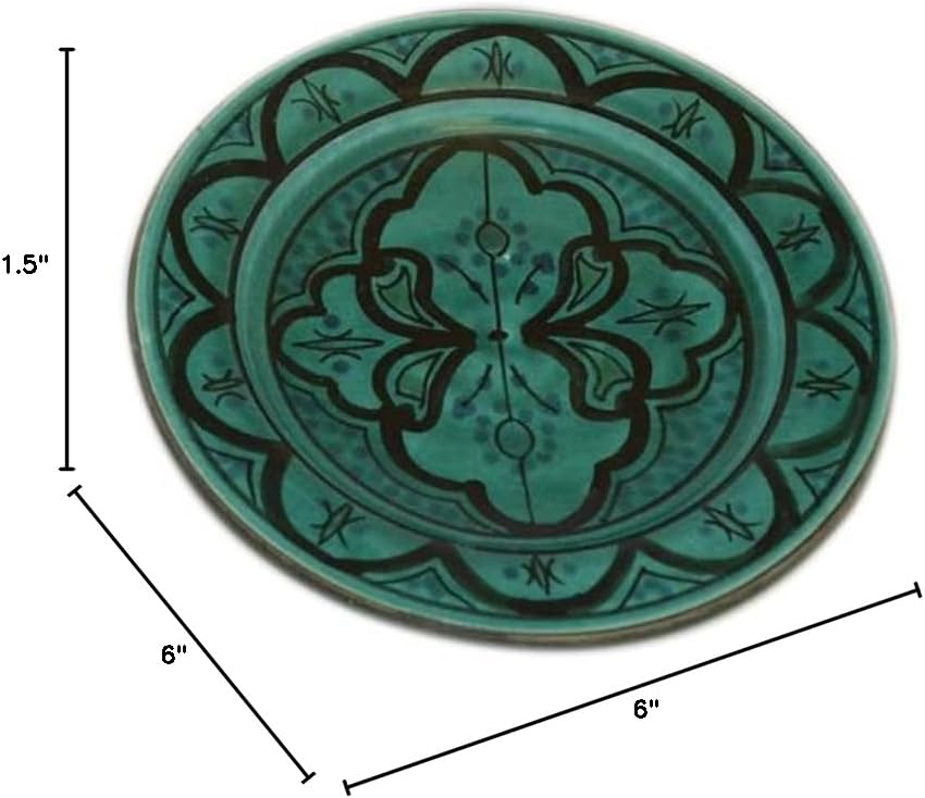 Moroccan Ceramic Plates Handmade Appetizer Tapas Serving Set Of 4 plates Multicolored