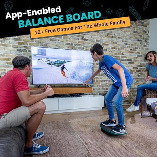 Image of GoBalance Board - App-Enabled Balance Board. Smart Bluetooth Sensor, 12 FREE Interactive Games - Fun, Balance Training and Home Gym Workout! Boost Coordination & Strength for Teens and Adults