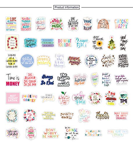 Inspirational Stickers for Laptop 50pcs, Reward Motivational Stickers for Teens, Students, Teachers and Employees, Waterproof Vinyl Positive Stickers for Skateboard Computer Phone Cup