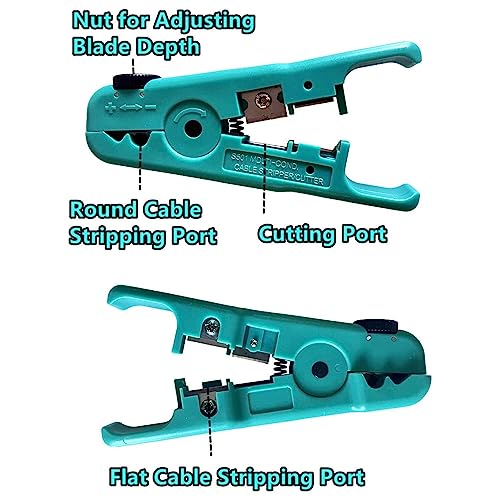 Image of SmartTech Cat7 / Cat5 Crimping PassThrough Tool Kit With Wire Stripper Cutter for Network RJ45 Ethernet LAN Cable Compatible With Connectors Cat5 Cat5e Cat6 Cat6A Cat7 and RJ11 RJ12 Telephone Cable