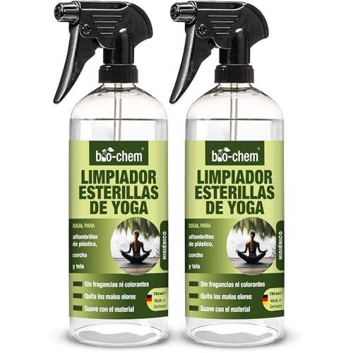 Bio Chem   Producto para el cuidado de esterillas deportivas 2x 750ml   Limpiador antiolor para colchoneta de yoga pilates fitness   Accesorios de limpieza para equipo deportivo